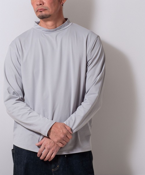 BAYBLO tシャツ (SA) 裏起毛 モックネック 無地 長袖 Tシャツ メンズ