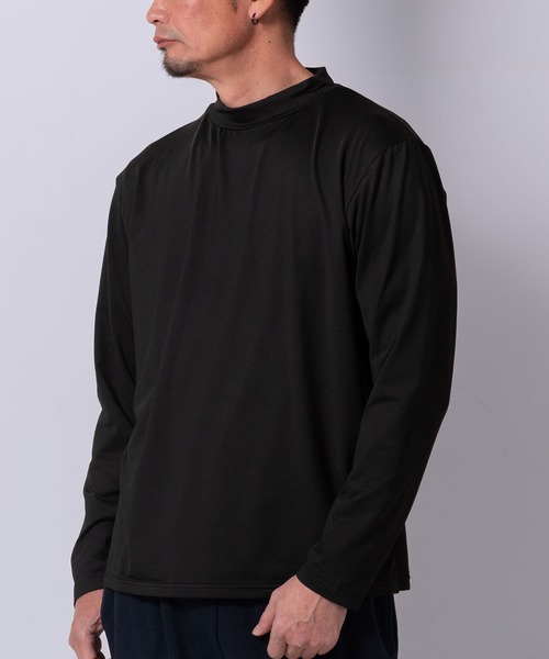 BAYBLO tシャツ (SA) 裏起毛 モックネック 無地 長袖 Tシャツ メンズ