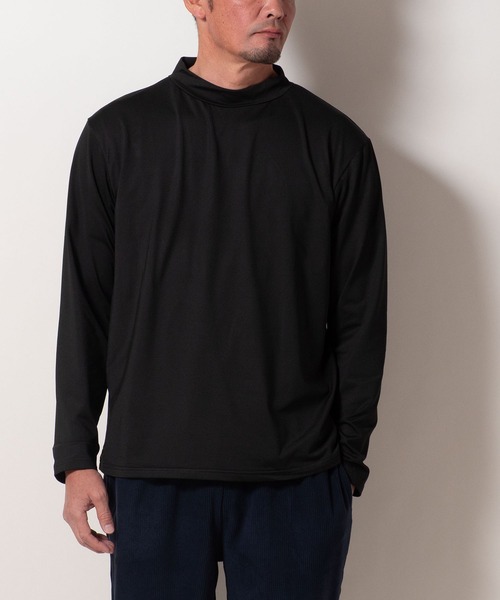BAYBLO tシャツ (SA) 裏起毛 モックネック 無地 長袖 Tシャツ メンズ
