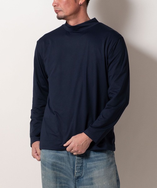 BAYBLO tシャツ (SA) 裏起毛 モックネック 無地 長袖 Tシャツ メンズ