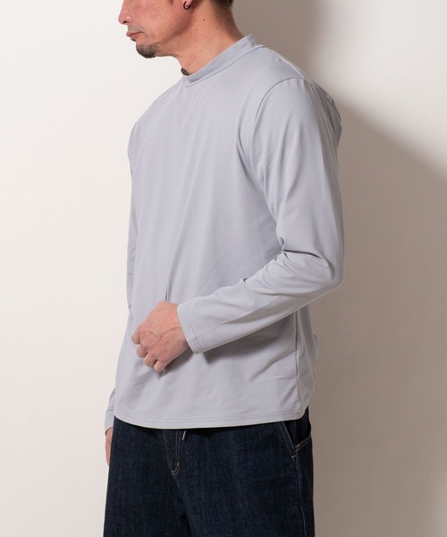 BAYBLO tシャツ (SA) 裏起毛 モックネック 無地 長袖 Tシャツ メンズ