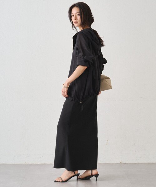 ✨新品✨Loungedress ラウンジドレス シアー　ブルゾン ブラック Loungedress（ラウンジドレス） パーカー シアーZIPパーカー