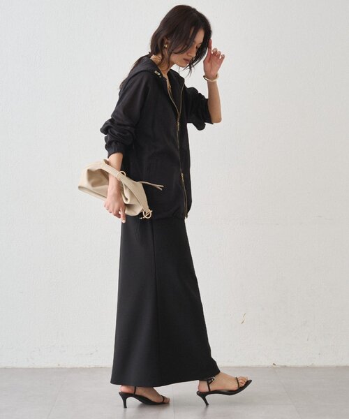 ✨新品✨Loungedress ラウンジドレス シアー　ブルゾン ブラック Loungedress】スタンドカラーシアーブルゾン | OUTLET(アウトレット