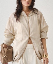 ✨新品✨Loungedress ラウンジドレス シアー　ブルゾン ブラック Loungedress】スタンドカラーシアーブルゾン | OUTLET(アウトレット