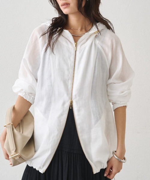 新品✨ LOUNGEDRESS✨シアーZIPパーカー Loungedress（ラウンジドレス） パーカー シアーZIPパーカー