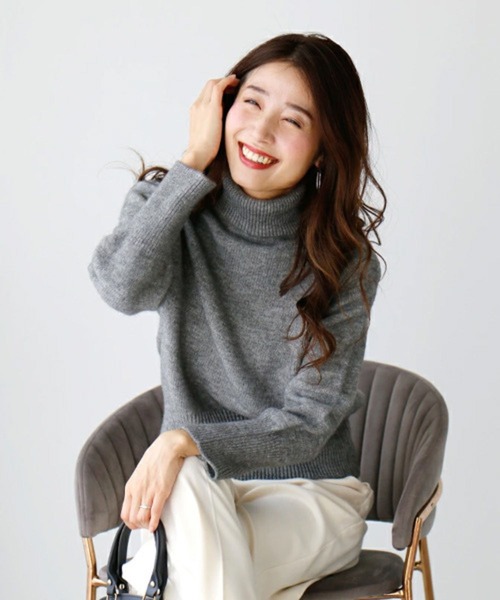 「Ehre style」 タートルネックニット FREE グレー レディース_画像6