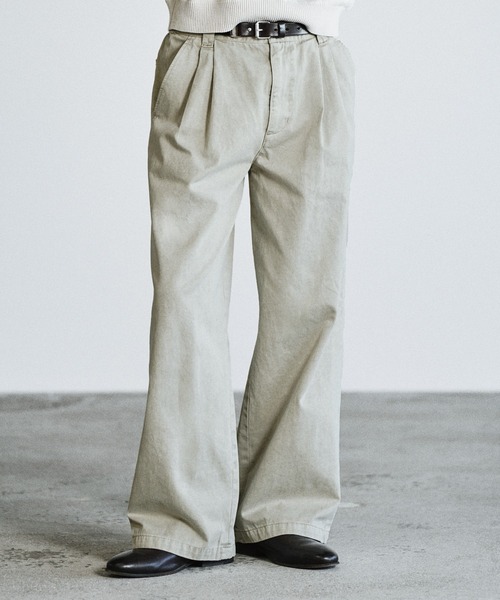 WYM GABA WIDE PIGMENT DYED 2TUCK パンツ WYM LIDNM パンツ GABA WIDE PIGMENT DYED 2TUCK TROUSERS メンズ