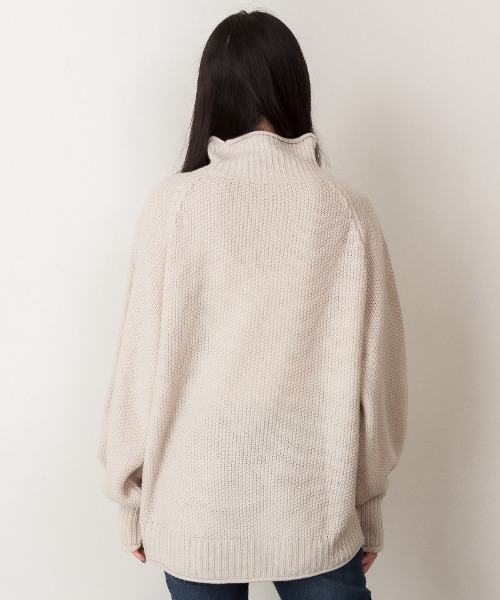 「atONE」 「LARU」長袖ニット - モカ レディース_画像5