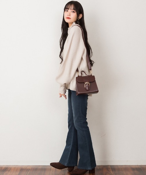 「atONE」 「LARU」長袖ニット - モカ レディース_画像7