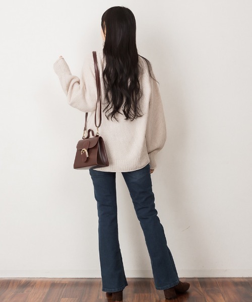 「atONE」 「LARU」長袖ニット - モカ レディース_画像8