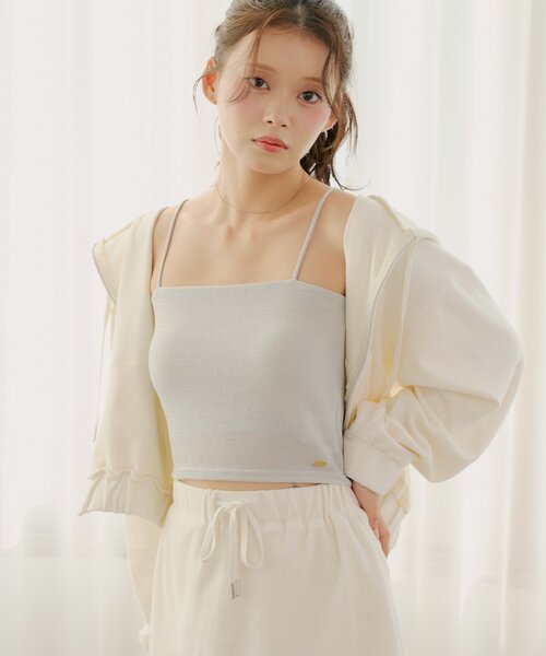 Chico（チコ） キャミソール カップ付きラメベアキャミ : ZOZOTOWN