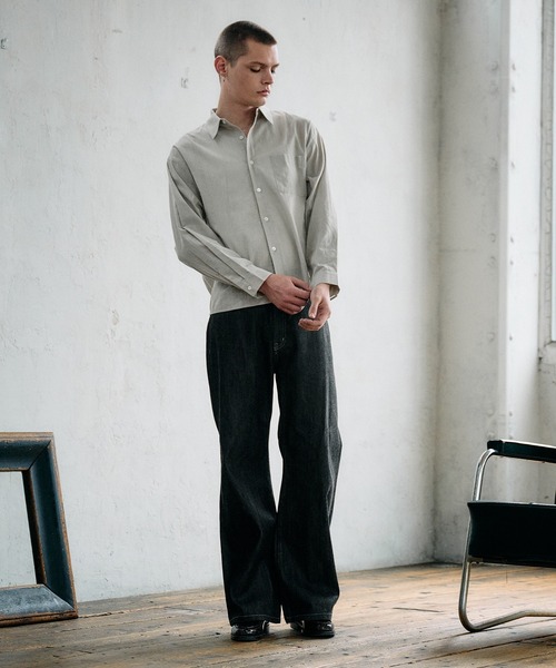 Regen Glanz シャツ textured urban cropped shirt / テクスチャー