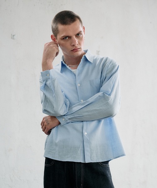 Regen Glanz シャツ textured urban cropped shirt / テクスチャー