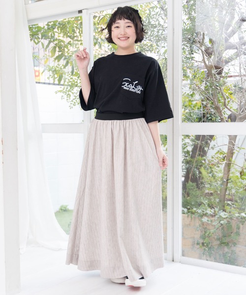 iS ScoLar（イズスカラー） ロング スカート 561217：花柄布帛×ラメ