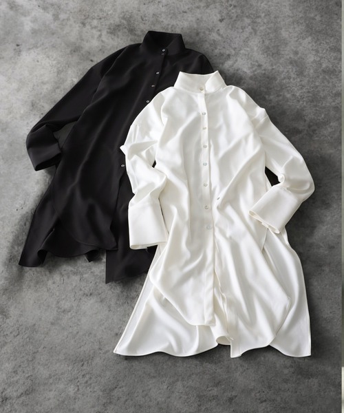 「antiqua」 長袖ワンピース ONESIZE ブラック レディースの画像