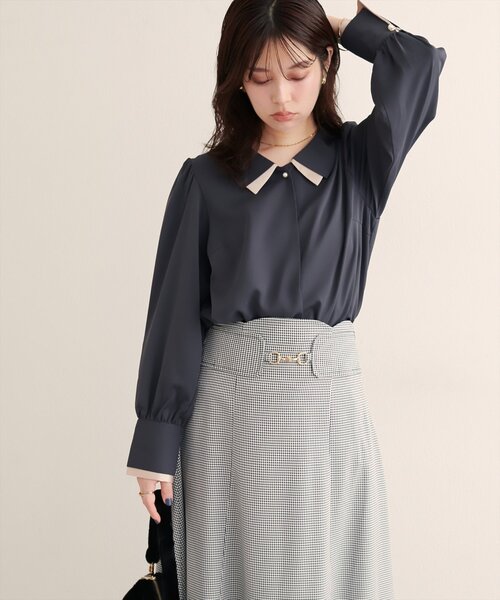 「natural couture」 長袖ブラウス FREE チャコールグレー レディース_画像6