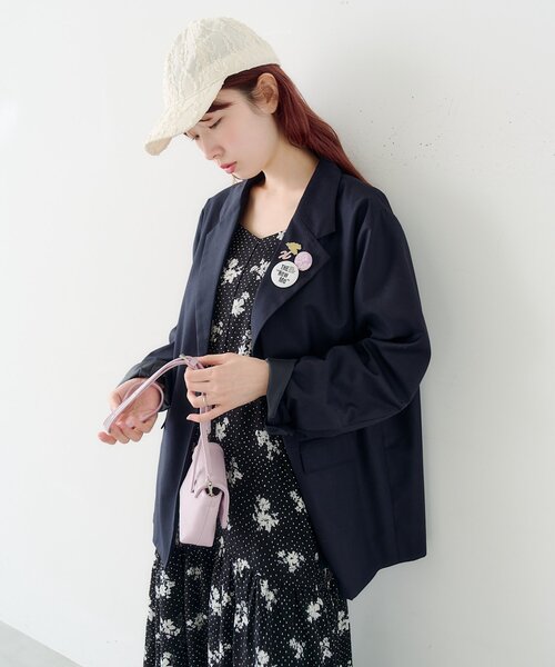 ワンピース 「2サイズ展開/低身長サイズ」ドットフラワーキャミワンピースの画像