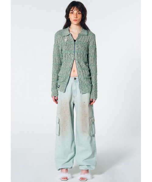 「SCULPTOR」 カーゴパンツ MEDIUM ライトブルー レディース_画像6