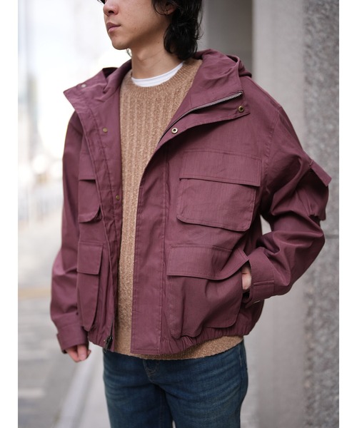 コート ジャケット ヘンプブレンド フーデッド フィールド ジャケット メンズの画像