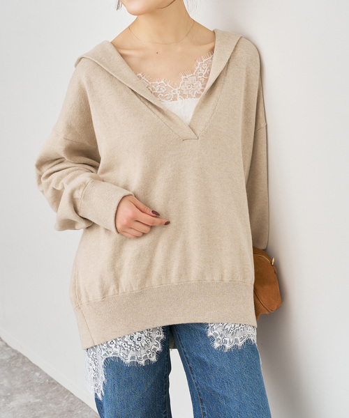 「Spick & Span」 プルオーバーパーカー - ベージュ レディース