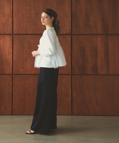 MERAKI ドットチュールペプラムトップス レディース : ZOZOTOWN Yahoo 