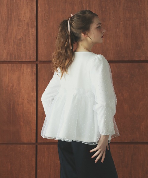 MERAKI ドットチュールペプラムトップス レディース : ZOZOTOWN Yahoo