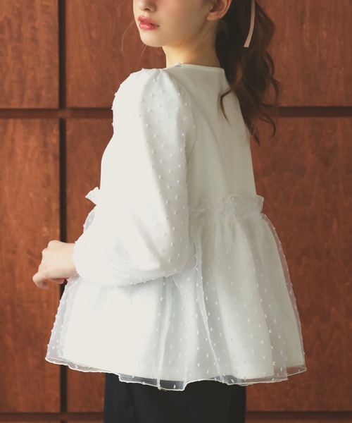 MERAKI ドットチュールペプラムトップス レディース : ZOZOTOWN Yahoo