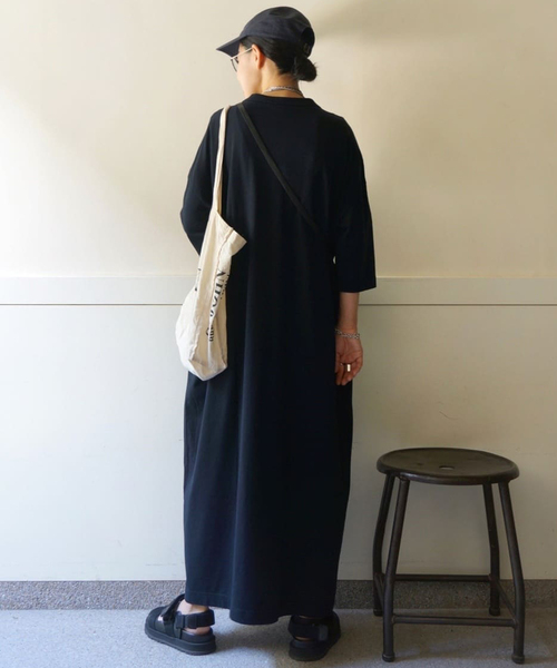 「JOURNAL STANDARD LUXE」 7分袖ワンピース SMALL ブラック レディース_画像4