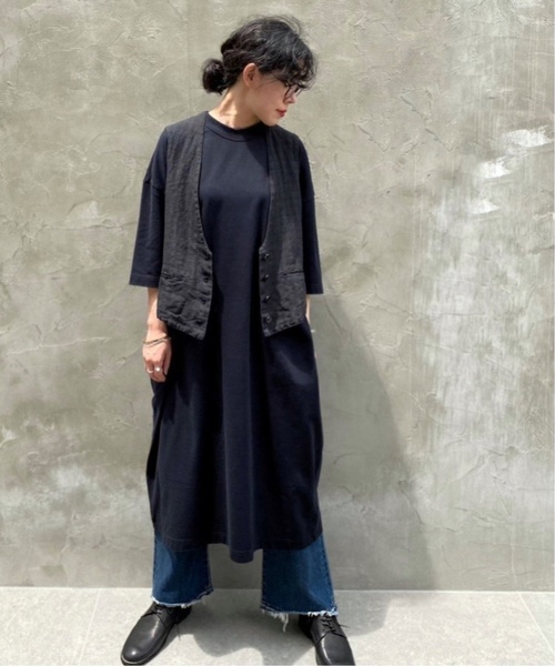 「JOURNAL STANDARD LUXE」 7分袖ワンピース SMALL ブラック レディース_画像7
