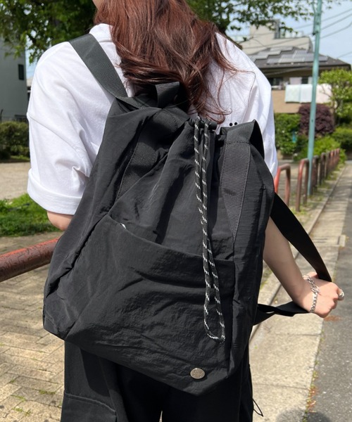 デイバック リュック 「A4収納可」2wayドローストリングナイロンバック