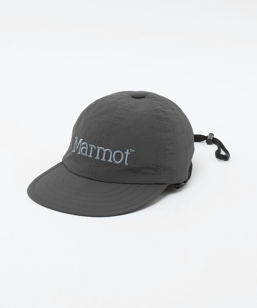 新品未使用　Marmot 別注　ブランドロゴ　ロングビルキャップ チャコール Marmot（マーモット） キャップ 帽子 「別注」「Marmot」ロングビル