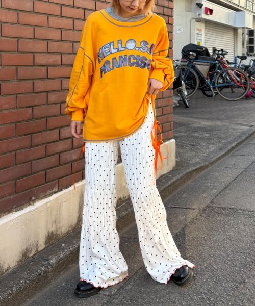 「HELLO.SANFRANCISCO」 イージーパンツ MEDIUM ブラック レディース_画像7