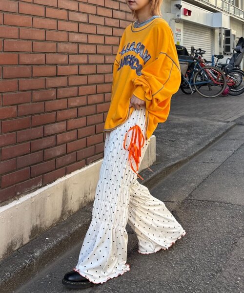 「HELLO.SANFRANCISCO」 イージーパンツ MEDIUM ブラック レディース_画像8
