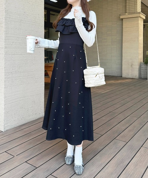 「apres jour」 キャミソールワンピース X-LARGE ブラック レディース_画像2