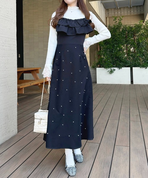 「apres jour」 キャミソールワンピース X-LARGE ブラック レディース_画像3