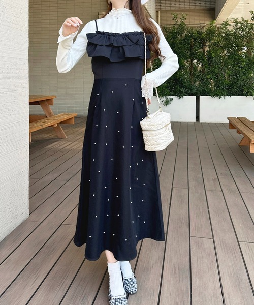 「apres jour」 キャミソールワンピース X-LARGE ブラック レディース_画像8