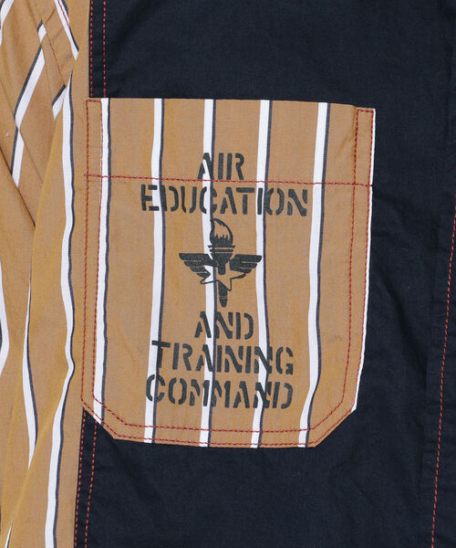 期間限定 シャツ ブラウス リメイク ストライプ ミリタリーシャツ/REMAKE STRIPE MILITARY SHIRT ZOZOTOWN PayPayモール店 - 通販 - PayPayモール 全国無料