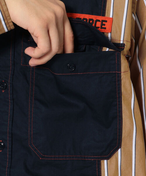 期間限定 シャツ ブラウス リメイク ストライプ ミリタリーシャツ/REMAKE STRIPE MILITARY SHIRT ZOZOTOWN PayPayモール店 - 通販 - PayPayモール 全国無料