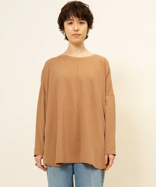 tシャツ スウェードタッチドルマンカットソー レディース
