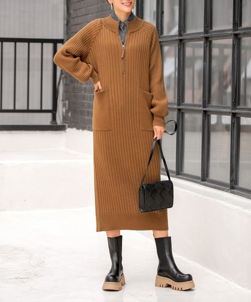 ワンピース Luxe コットンリブ編みジップアップワンピースb Zozotown Paypayモール店 通販 Paypayモール