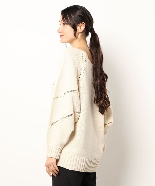 ニット セーター バルキー編みニット レディース STYLEBLOCK ニット セーター バルキー透かし編みニット