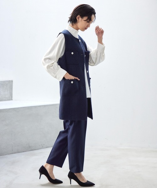 Fabulous ファビュラス ロングコート ホワイト ツイード　入学式　卒業式 outer_131227_1cl85c.jpg?fitin=