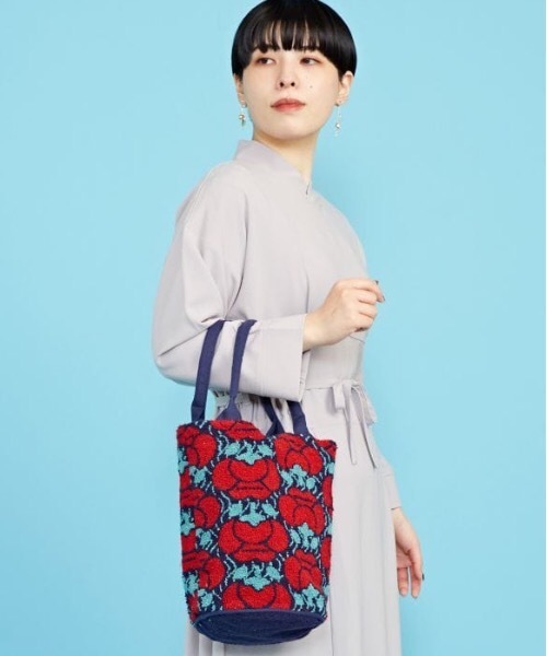 カヤ トートバッグ 「カヤ」レトロモダン 相良刺繍巾着バケツバッグ