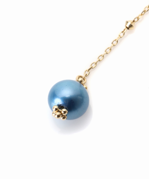 Lilas ピアス インディゴパールソロバンミラーピアス K10（両耳