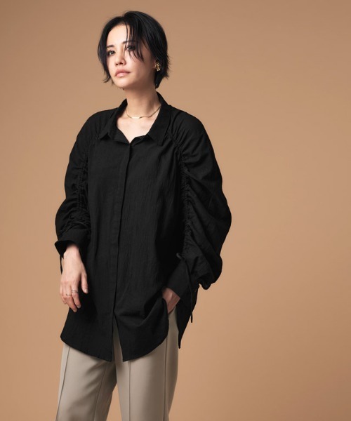 ブラウス シャツ ドロストシャーリングシャツ レディース RASW ブラウス シャツ 「RASW」ドロストシャーリングシャツ