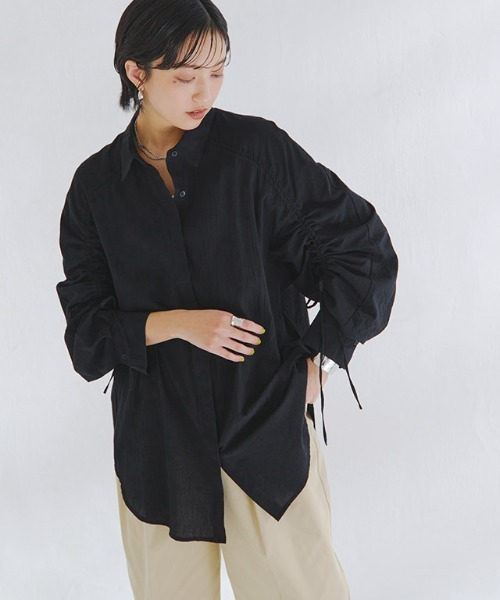 ブラウス シャツ ドロストシャーリングシャツ レディース RASW ブラウス シャツ 「RASW」ドロストシャーリングシャツ