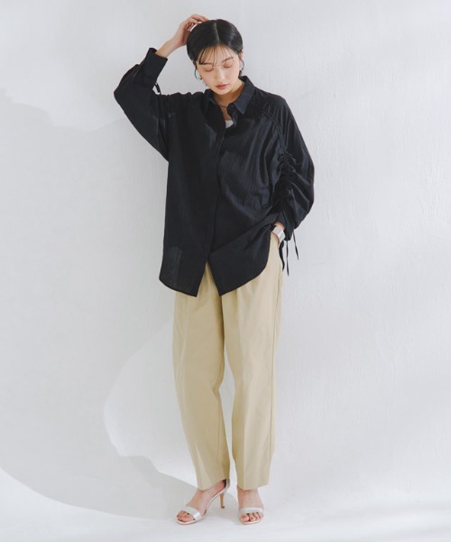 ブラウス シャツ ドロストシャーリングシャツ レディース RASW ブラウス シャツ 「RASW」ドロストシャーリングシャツ