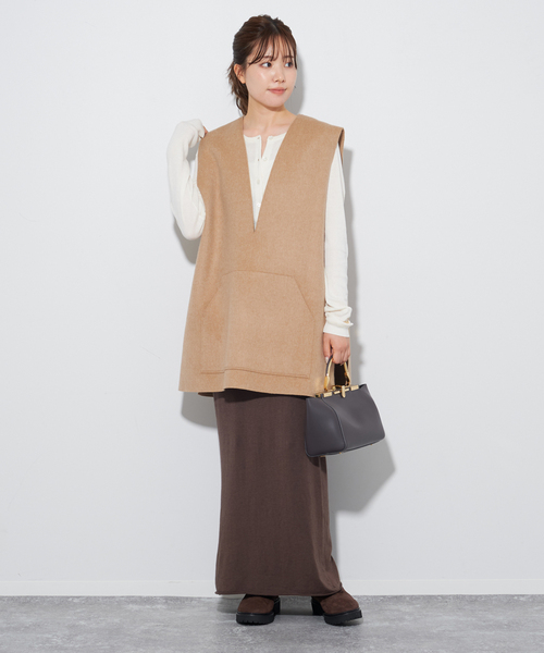 【Plage】 lyocell cashmere pencil スカート plage（プラージュ）の「《追加》LYOCELL CASHMERE PENCIL スカート