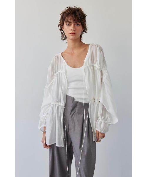 ALEXIA STAM Gather Ribbon Blouse アリシアスタン ALEXIA STAM ブラウス シャツ Gather Ribbon Blouse /ギャザー