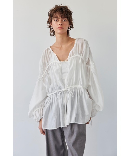 ALEXIA STAM シャツ ブラウス レディース Gather Ribbon Blouse